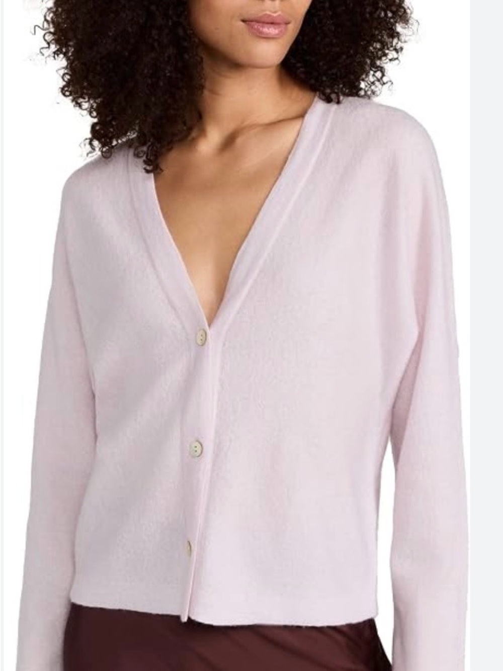 Theory Lilac  V-Neck Button Sweater - Women